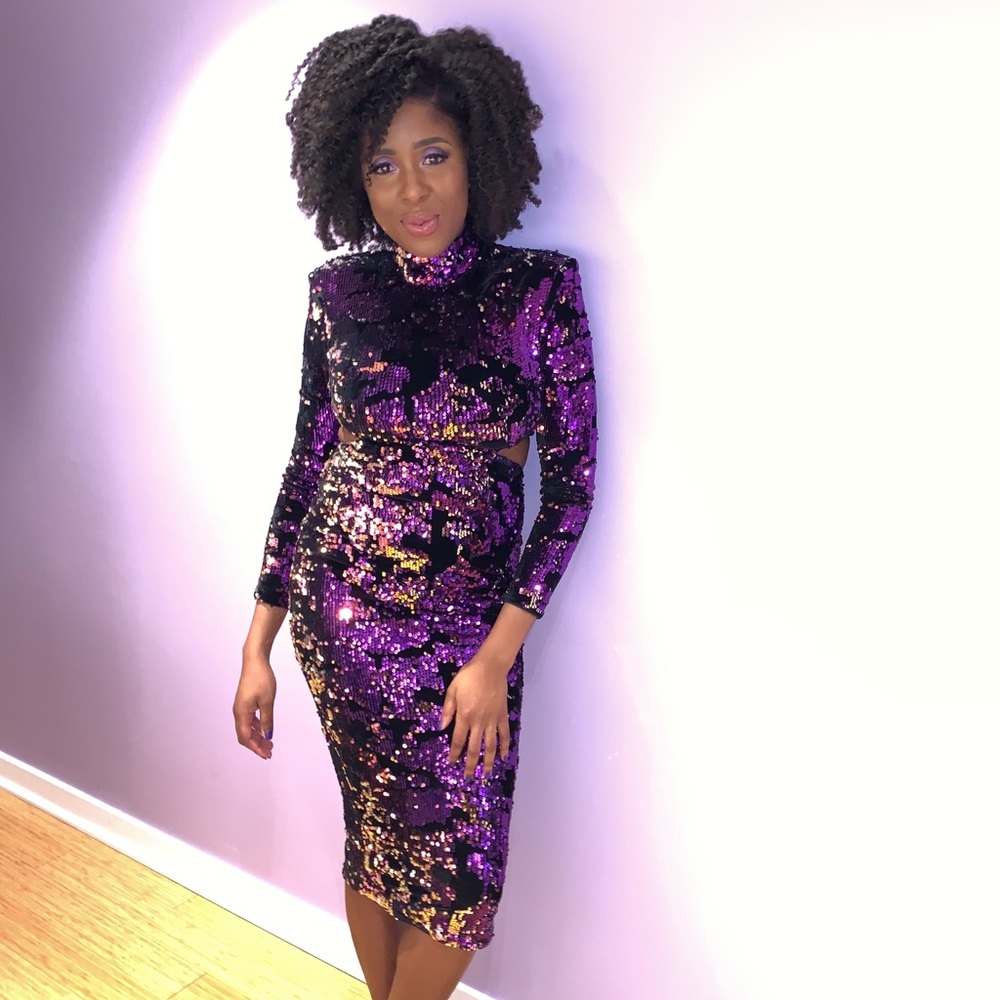 COPY - Purple sequin cut dress - Picture 3 of 3